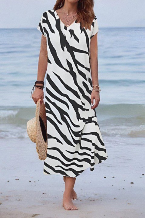 Фустан FLISERDA, Боја: црна и бела, IVET.MK - Твојата онлајн продавница