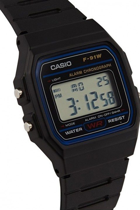 Машки часовник CASIO F-91W-1YEG, Боја: црна, IVET.MK - Твојата онлајн продавница