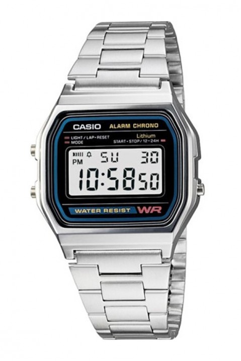 Машки часовник CASIO A158WA-1DF, Боја: сребрена, IVET.MK - Твојата онлајн продавница