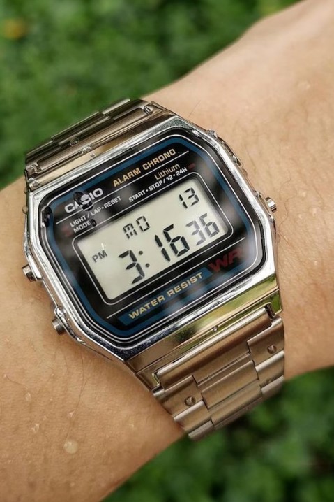 Машки часовник CASIO A158WA-1DF, Боја: сребрена, IVET.MK - Твојата онлајн продавница