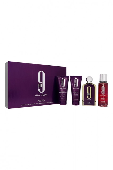 Женски комплет Afnan 9pm Pour Femme EDP 100 ml + Shower Gel 100 ml + Body Mist 150 ml + Body Lotion 100 mlIVET.MK - Твојата онлајн продавница