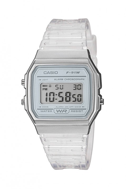 Детски часовник Casio F-91WS-7DF, Боја: бела, IVET.MK - Твојата онлајн продавница